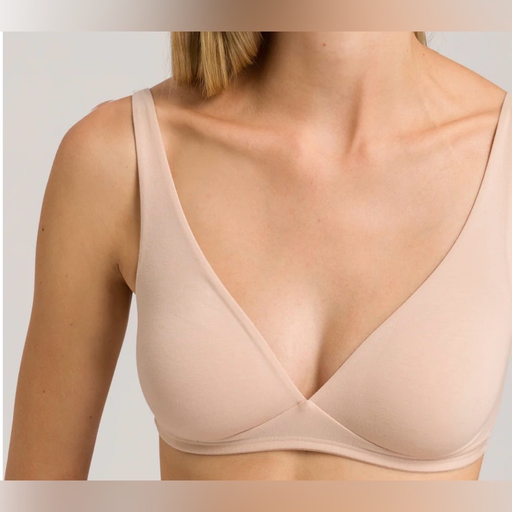 NWT! HANRO Cotton Sensation Soft Cup Bra beige 36E